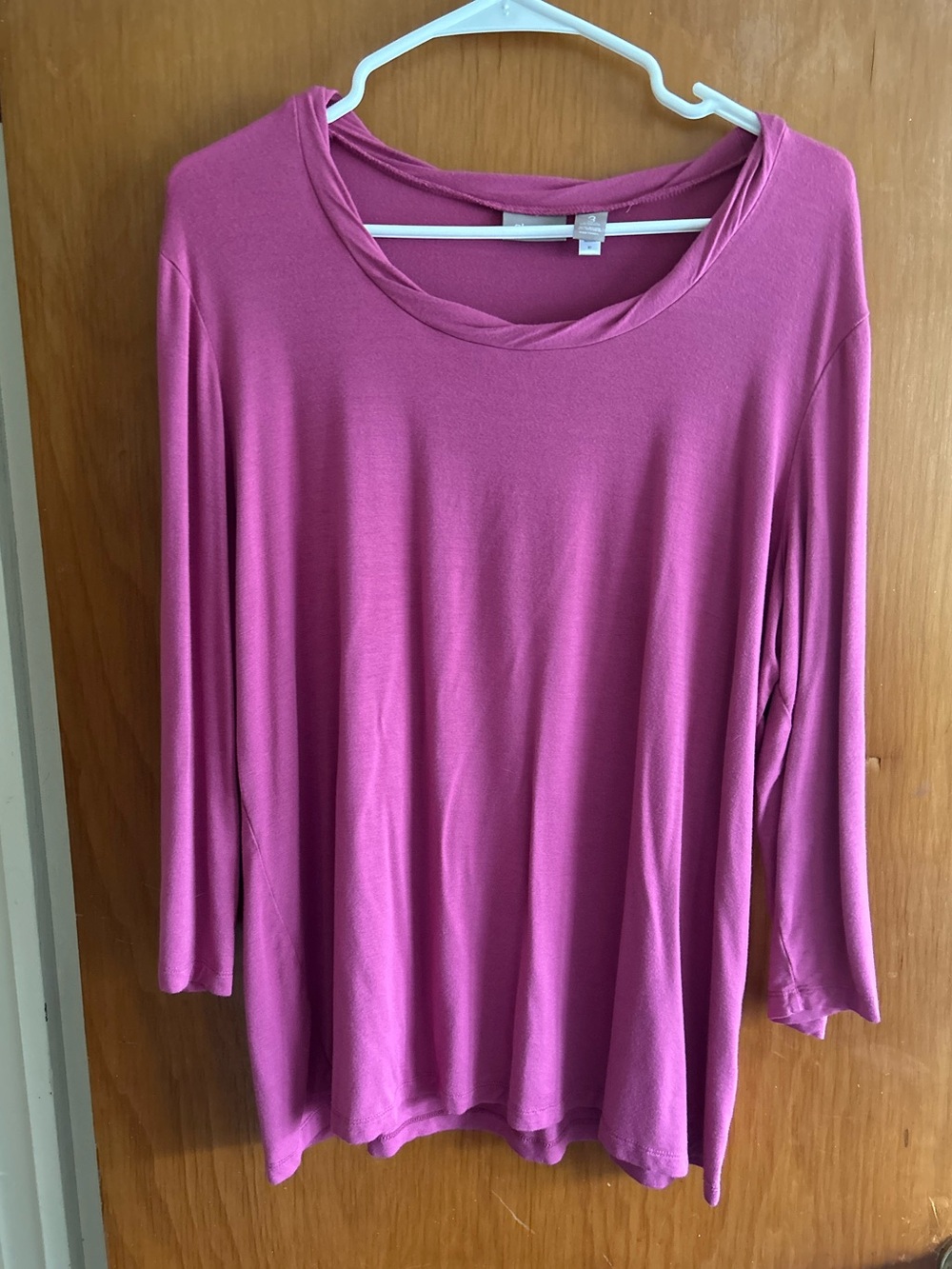 Chico's Rose Pink Long-Sleeve Scoop Neck Top